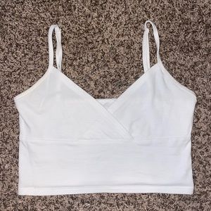 White surplice cami crop top